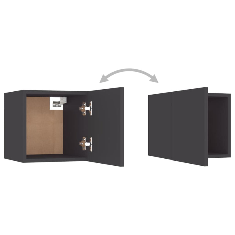 Bedside Cabinet Grey 30.5x30x30 cm Engineered Wood