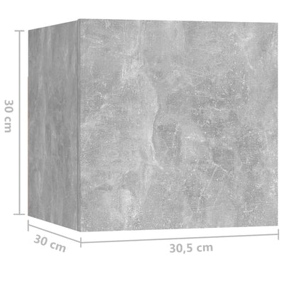Bedside Cabinet Concrete Grey 30.5x30x30 cm Engineered Wood