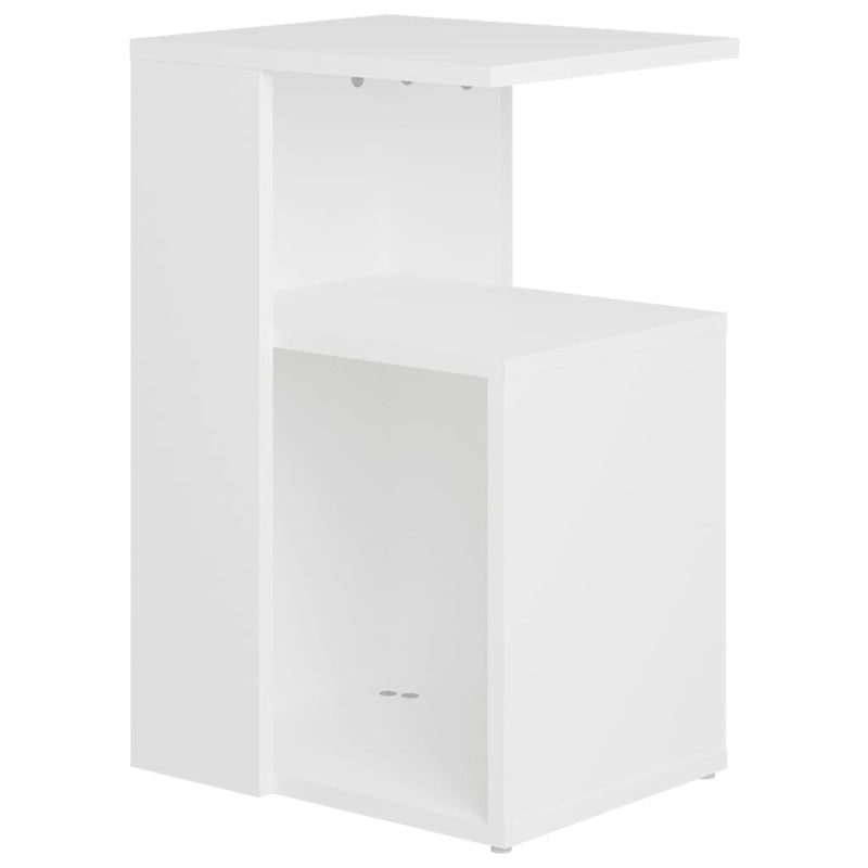 Side Table White 36x30x56 cm Chipboard