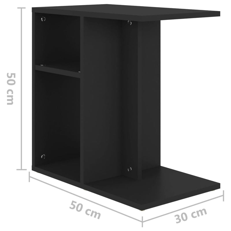 Side Table Black 50x30x50 cm Chipboard