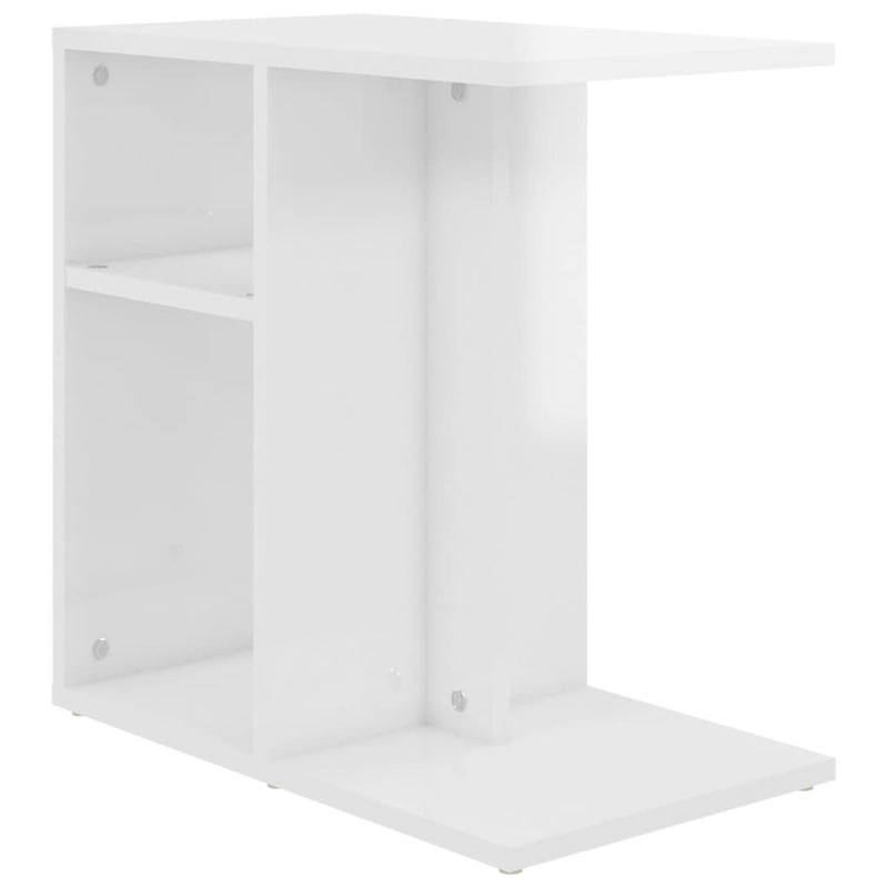 Side Table High Gloss White 50x30x50 cm Chipboard