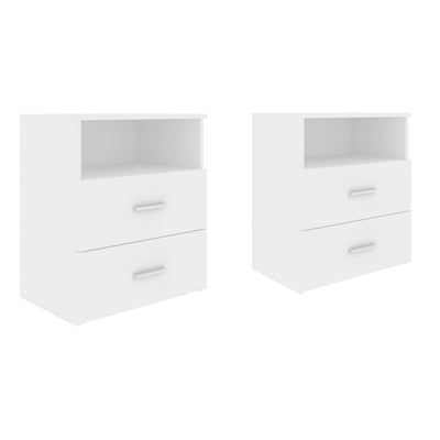 Bed Cabinets 2 pcs White 50x32x60 cm