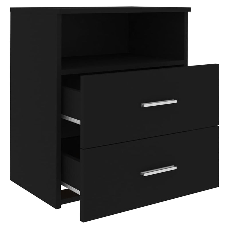 Bed Cabinets 2 pcs Black 50x32x60 cm