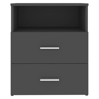 Bed Cabinet Grey 50x32x60 cm
