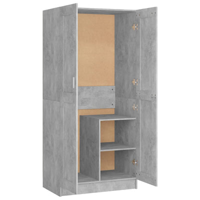Wardrobe Concrete Grey 82.5x51.5x180 cm Chipboard