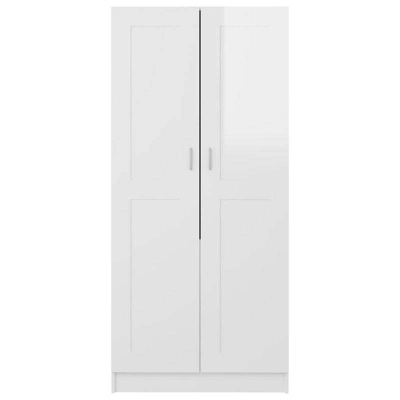 Wardrobe High Gloss White 82.5x51.5x180 cm Chipboard