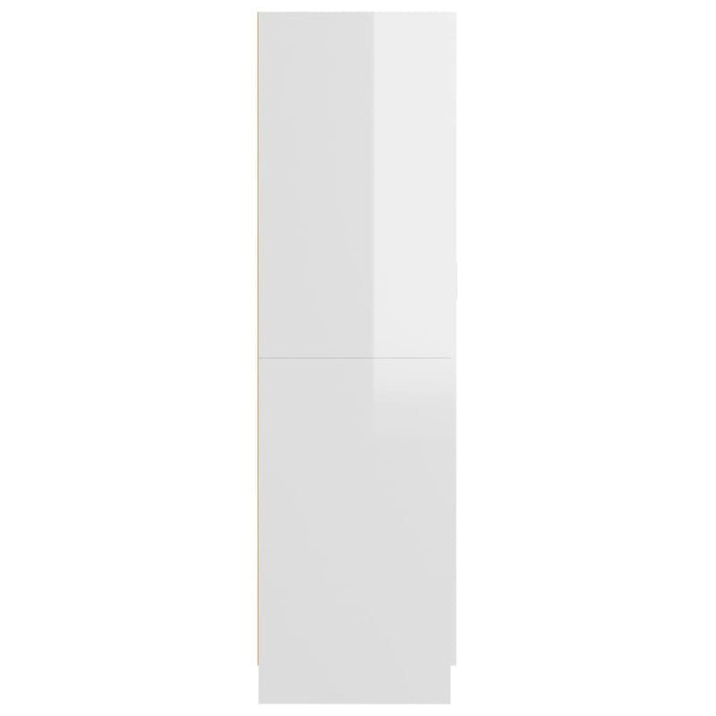 Wardrobe High Gloss White 82.5x51.5x180 cm Chipboard