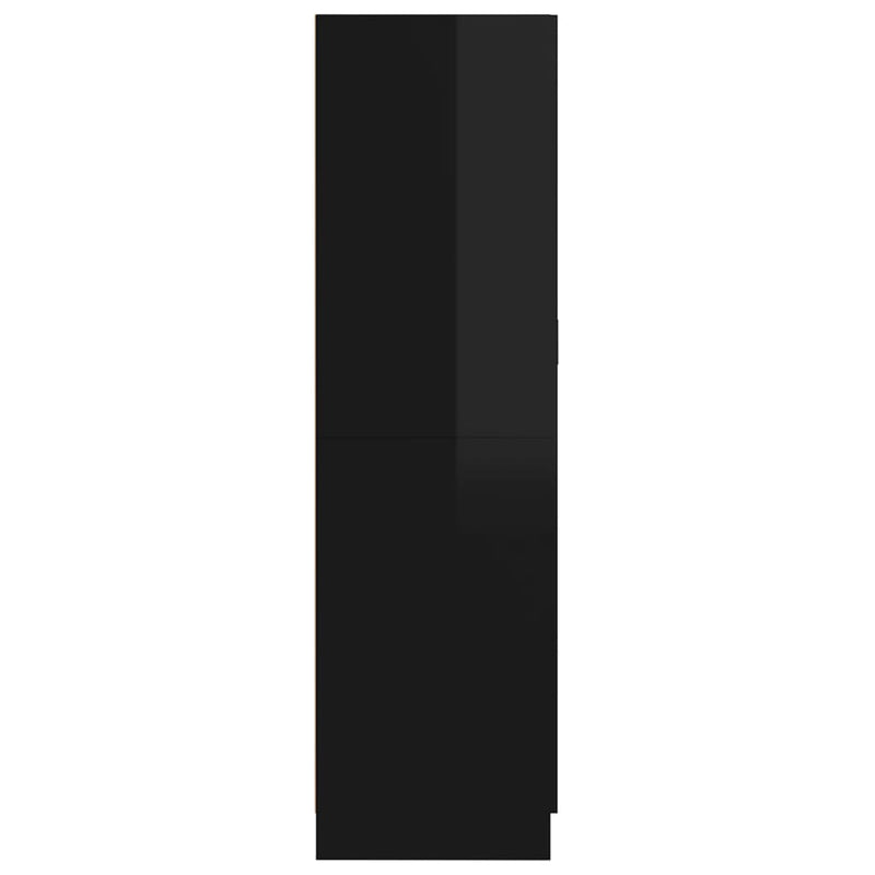 Wardrobe High Gloss Black 82.5x51.5x180 cm Chipboard