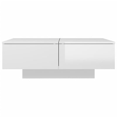 Coffee Table High Gloss White 90x60x31 cm Engineered Wood