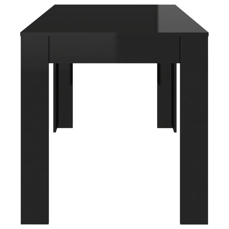 Dining Table High Gloss Black 140x74.5x76 cm Chipboard