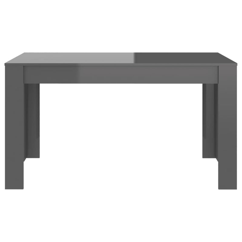 Dining Table High Gloss Grey 140x74.5x76 cm Chipboard