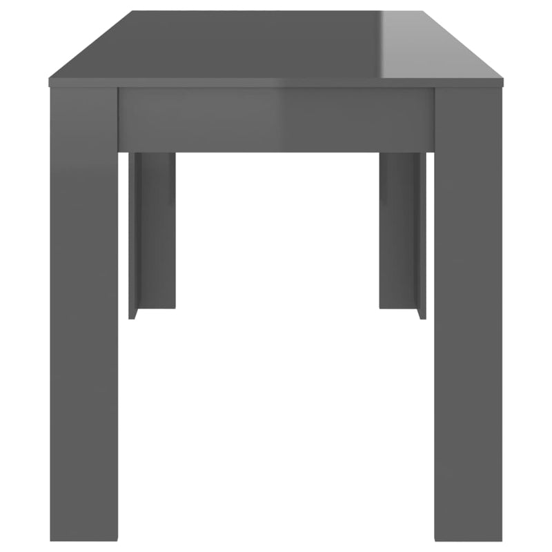 Dining Table High Gloss Grey 140x74.5x76 cm Chipboard