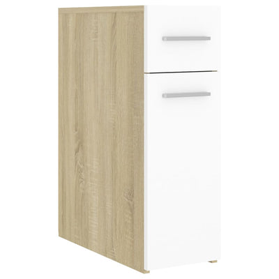 Apothecary Cabinet White and Sonoma Oak 20x45.5x60 cm Engineered Wood