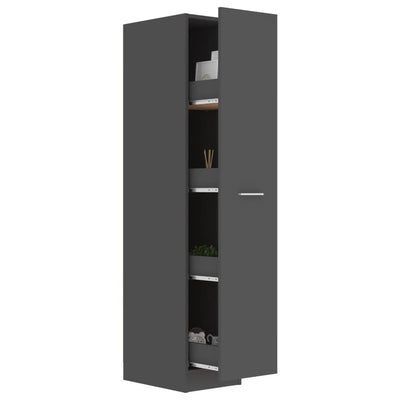 Apothecary Cabinet Grey 30x42.5x150 cm Engineered Wood