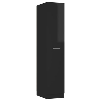 Apothecary Cabinet High Gloss Black 30x42.5x150 cm Engineered Wood