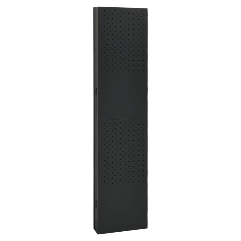6-Panel Room Divider Black 240x180 cm Steel - Payday Deals