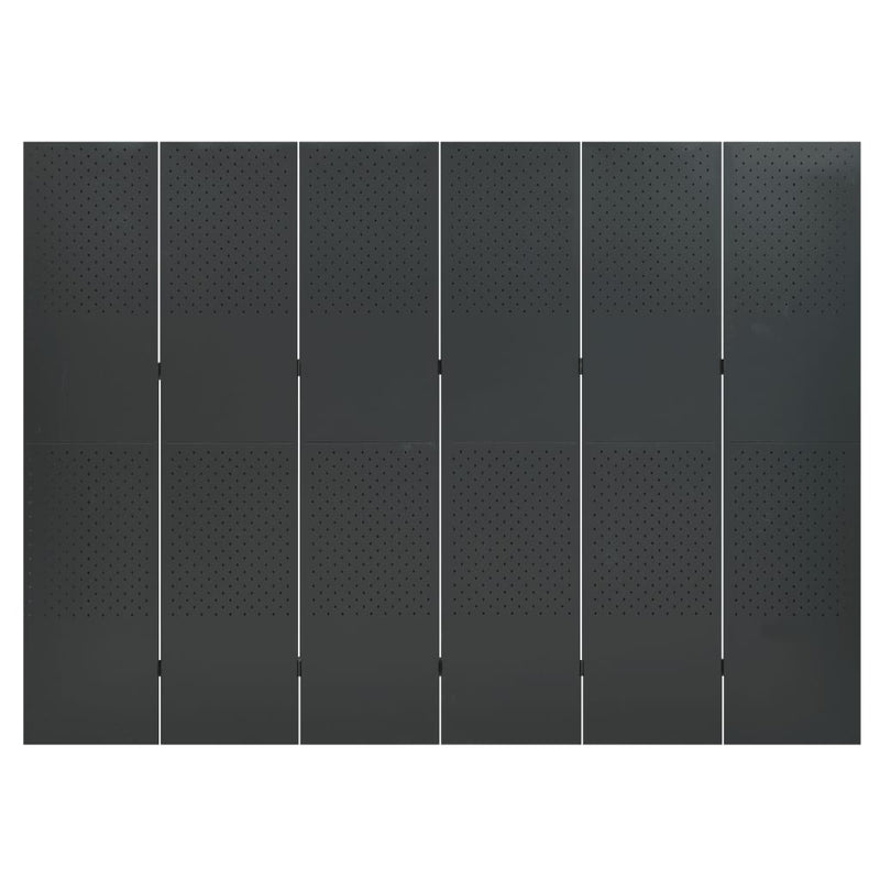 6-Panel Room Divider Anthracite 240x180 cm Steel - Payday Deals
