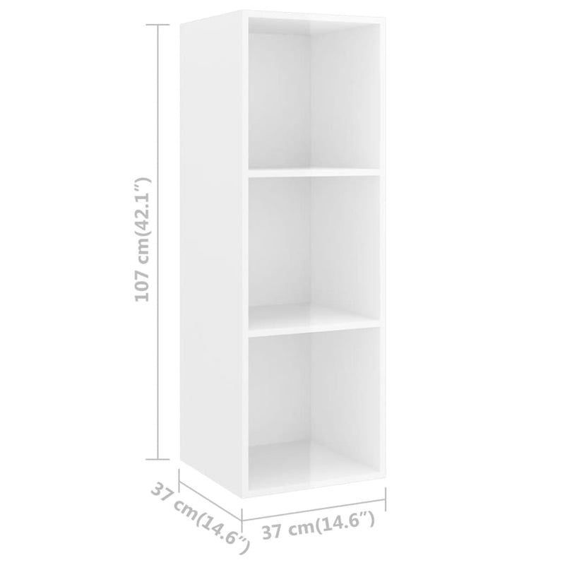 5 Piece TV Cabinet Set High Gloss White Engineered Wood