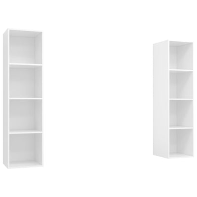 Wall-mounted TV Cabinets 2 pcs White Engineered Wood