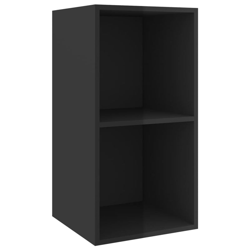 Wall-mounted TV Cabinets 4 pcs High Gloss Black Engineered Wood