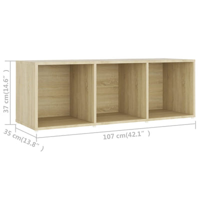 TV Cabinets 2 pcs Sonoma Oak 107x35x37 cm Engineered Wood