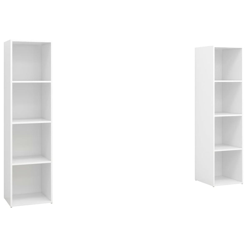 TV Cabinets 2 pcs High Gloss White 142.5x35x36.5 cm Engineered Wood