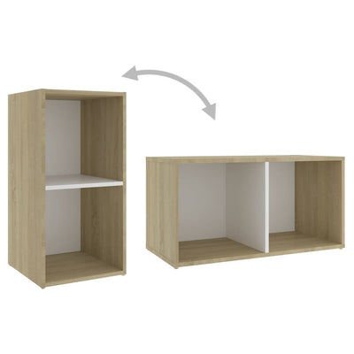 TV Cabinets 2 pcs White and Sonoma Oak 72x35x36.5 cm Engineered Wood