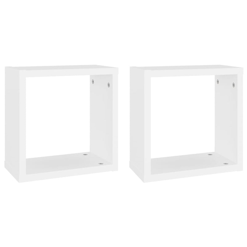 Wall Cube Shelves 2 pcs White 30x15x30 cm