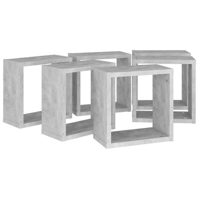 Wall Cube Shelves 6 pcs Concrete Grey 30x15x30 cm