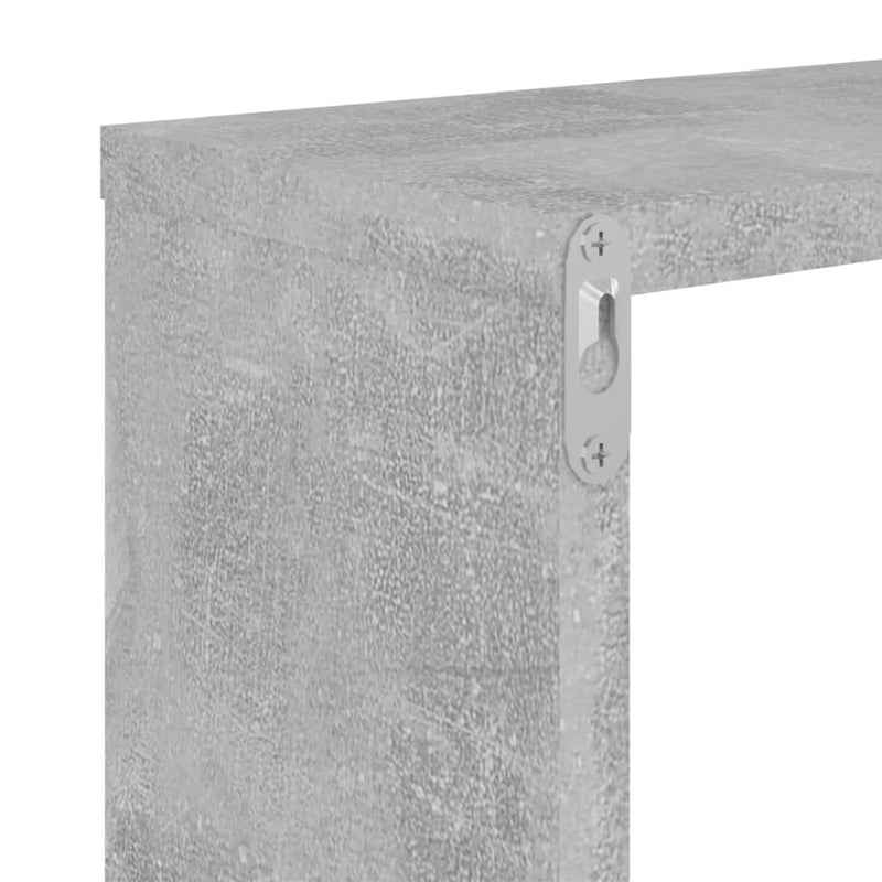 Wall Cube Shelves 4 pcs Concrete Grey 26x15x26 cm
