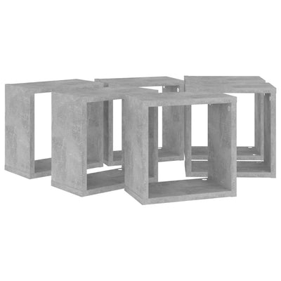 Wall Cube Shelves 6 pcs Concrete Grey 26x15x26 cm