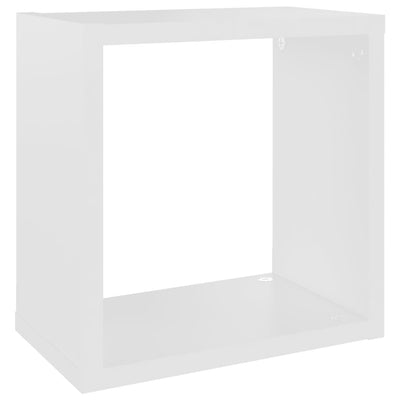Wall Cube Shelves 4 pcs White and Sonoma Oak 26x15x26 cm - Payday Deals