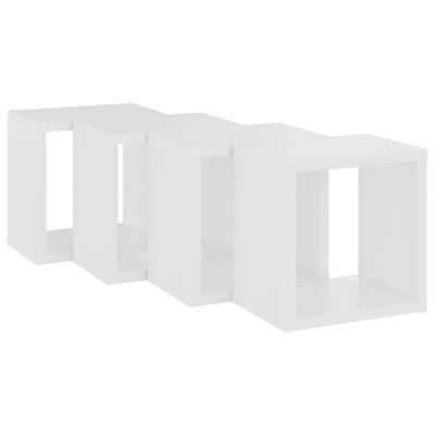 Wall Cube Shelves 4 pcs White 22x15x22 cm