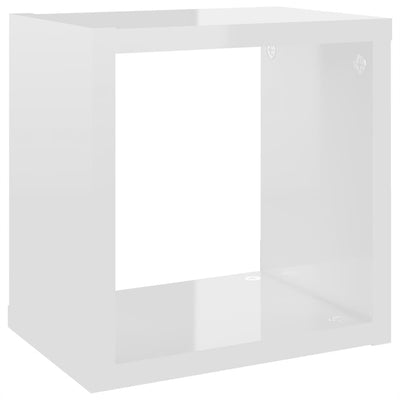Wall Cube Shelves 6 pcs High Gloss White 22x15x22 cm