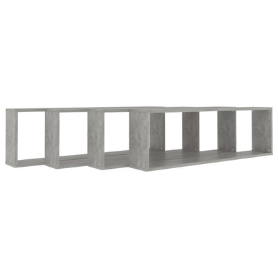 Wall Cube Shelves 4 pcs Concrete Grey 100x15x30 cm Chipboard