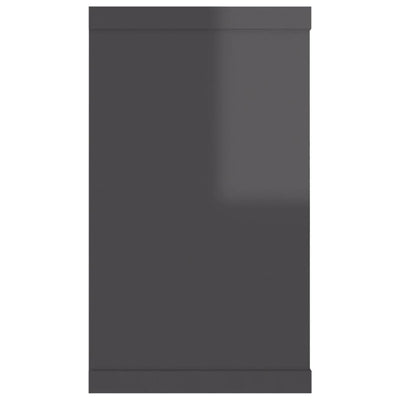 Wall Cube Shelves 2 pcs High Gloss Grey 80x15x26.5 cm Chipboard