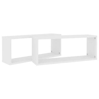 Wall Cube Shelves 2 pcs White 60x15x23 cm Chipboard - Payday Deals