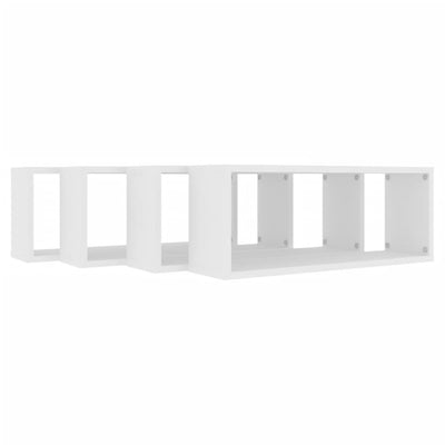 Wall Cube Shelves 4 pcs White 60x15x23 cm Chipboard