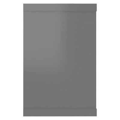 Wall Shelves 2 pcs High Gloss Grey 60x15x23 cm Chipboard