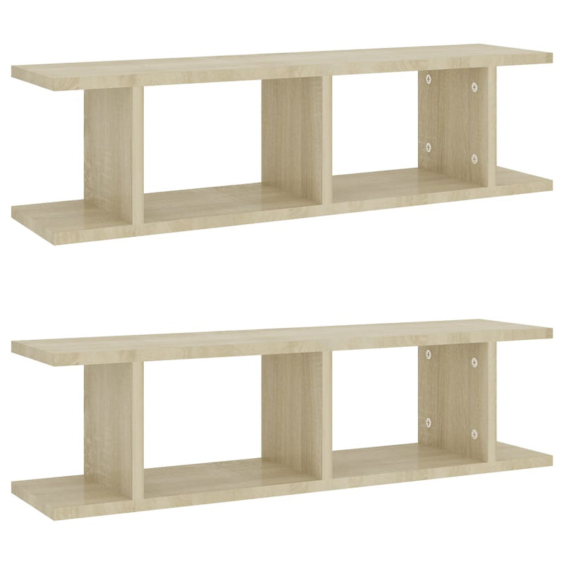 Wall Shelves 2 pcs Sonoma Oak 78x18x20 cm Chipboard