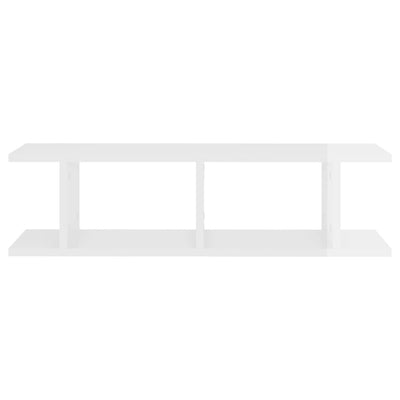 Wall Shelves 2 pcs High Gloss White 78x18x20 cm Chipboard