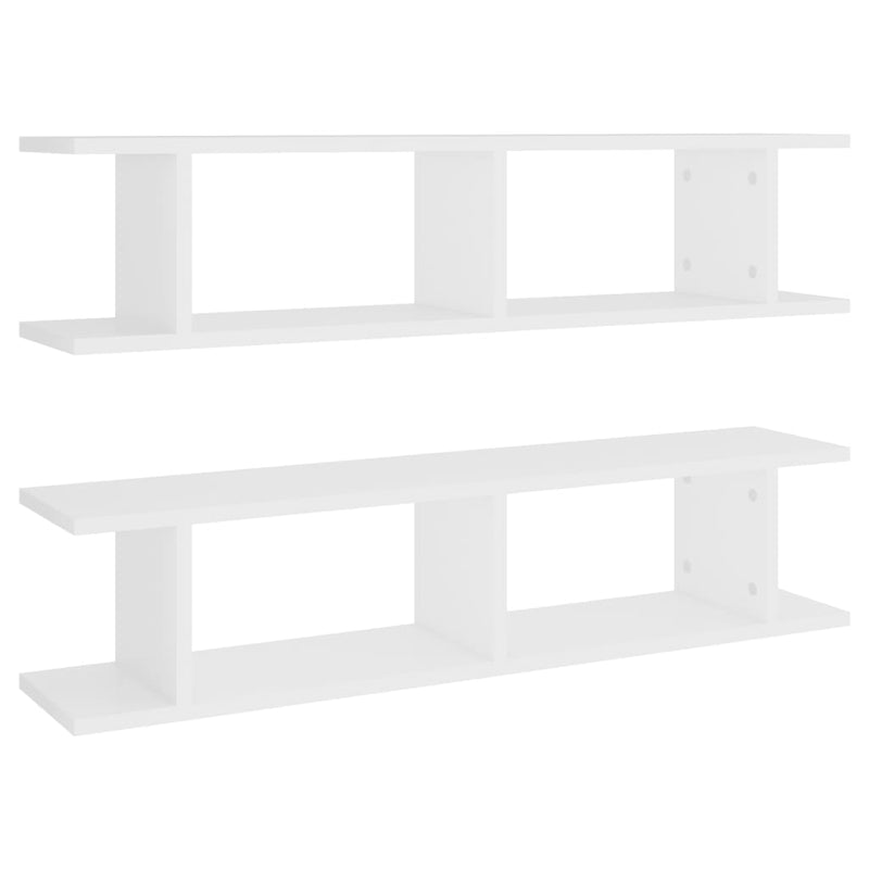 Wall Shelves 2 pcs White 90x18x20 cm Chipboard - Payday Deals
