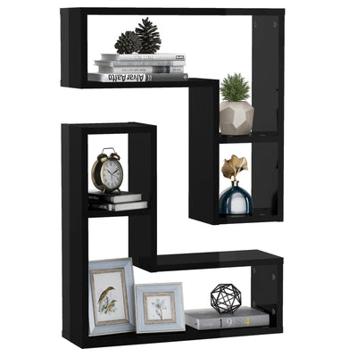 Wall Shelves 2 pcs High Gloss Black 50x15x50 cm Chipboard - Payday Deals