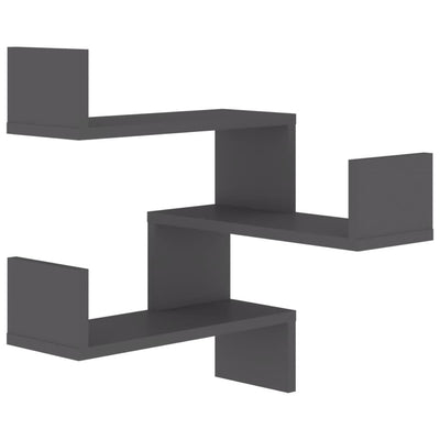 Wall Corner Shelf Grey 40x40x50 cm Chipboard