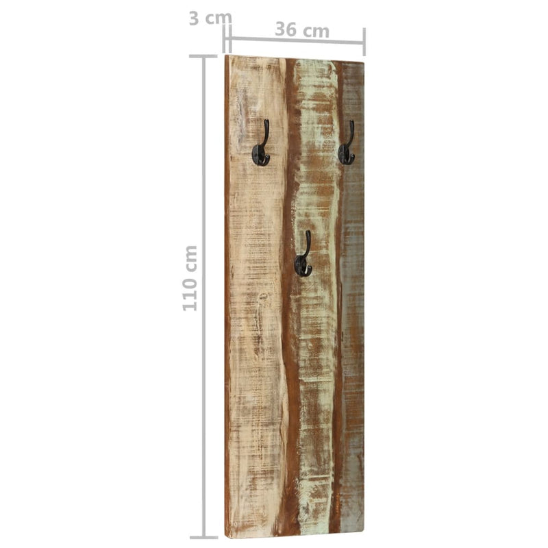 Wall-mounted Coat Racks 2 pcs 36x3x110 cm Solid Reclaimed Wood