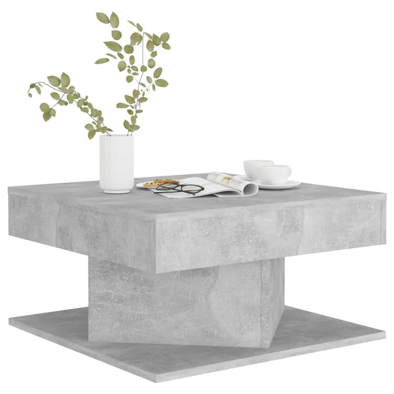Coffee Table Concrete Grey 57x57x30 cm Engineered Wood