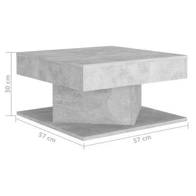 Coffee Table Concrete Grey 57x57x30 cm Engineered Wood