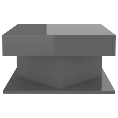 Coffee Table High Gloss Grey 57x57x30 cm Chipboard
