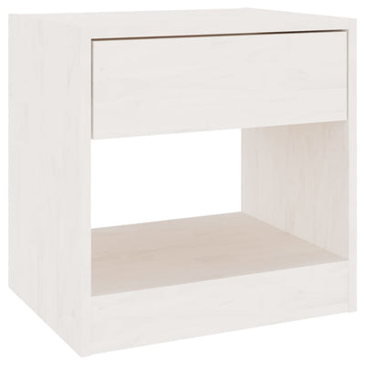 Bedside Cabinet White 40x31x40 cm Solid Pinewood
