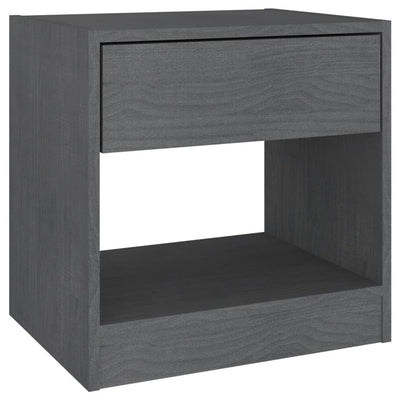 Bedside Cabinet Grey 40x31x40 cm Solid Pinewood - Payday Deals